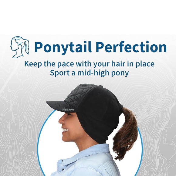 TrailHeads Quilted Ponytail Hat Black - Picture 3 of 11